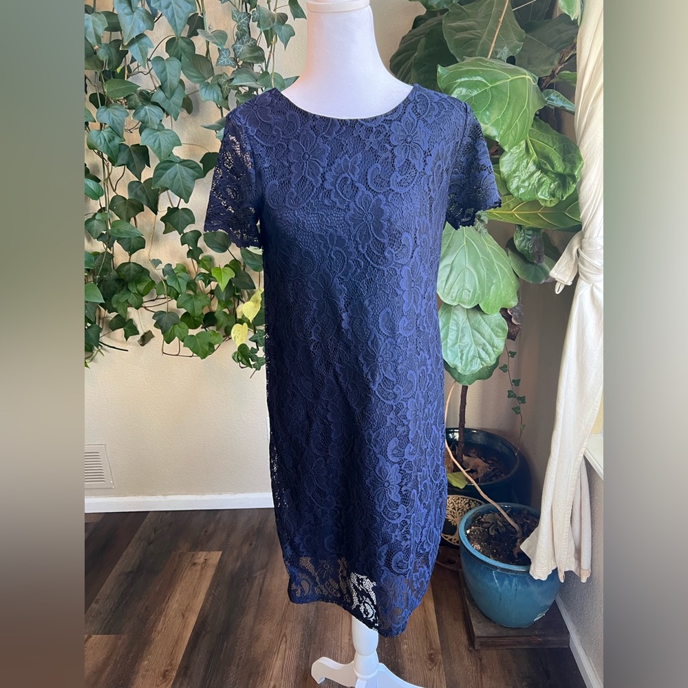 JUICY COUTURE Navy Blue Lace Dress | small